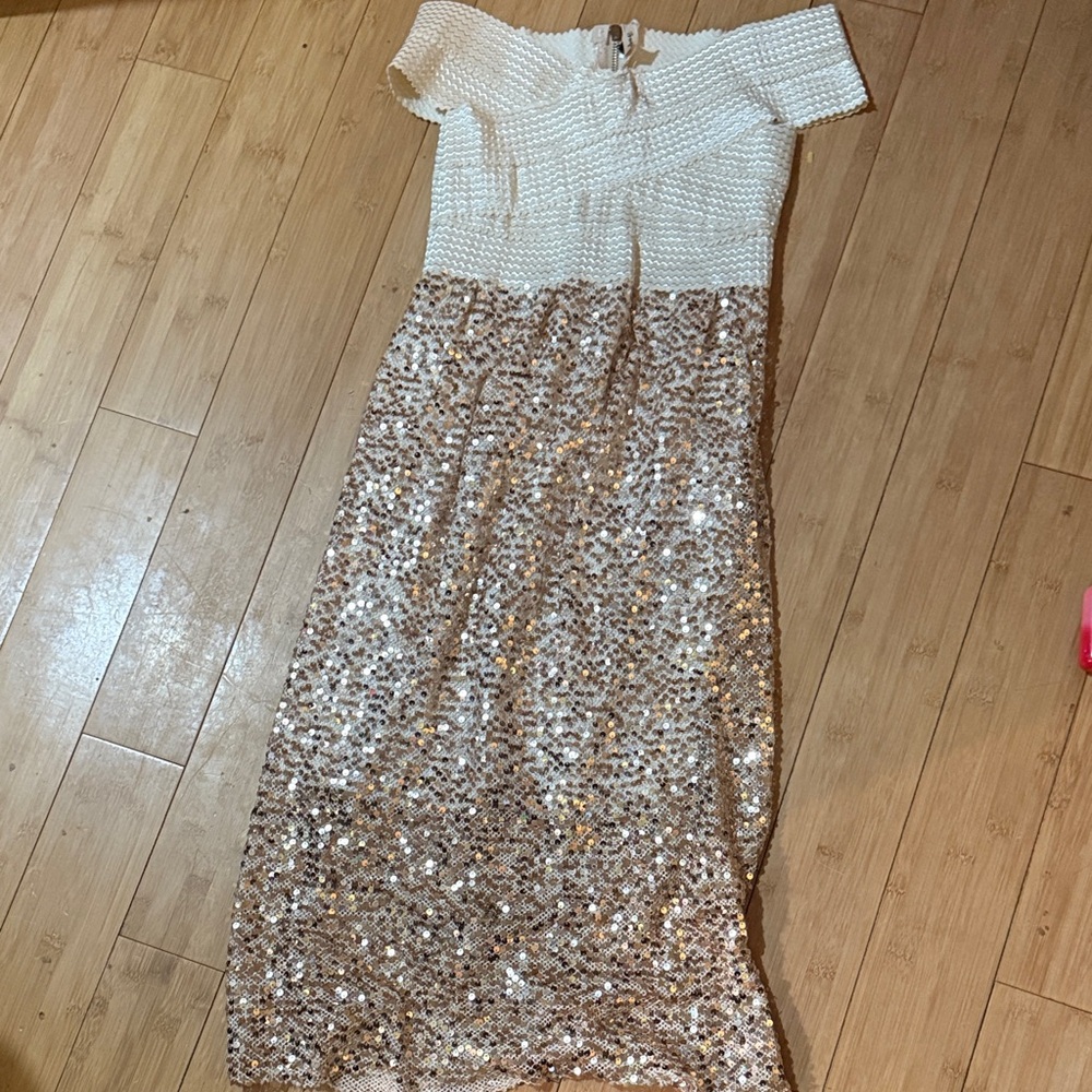 Elegant Sequin Off-Shoulder Dress